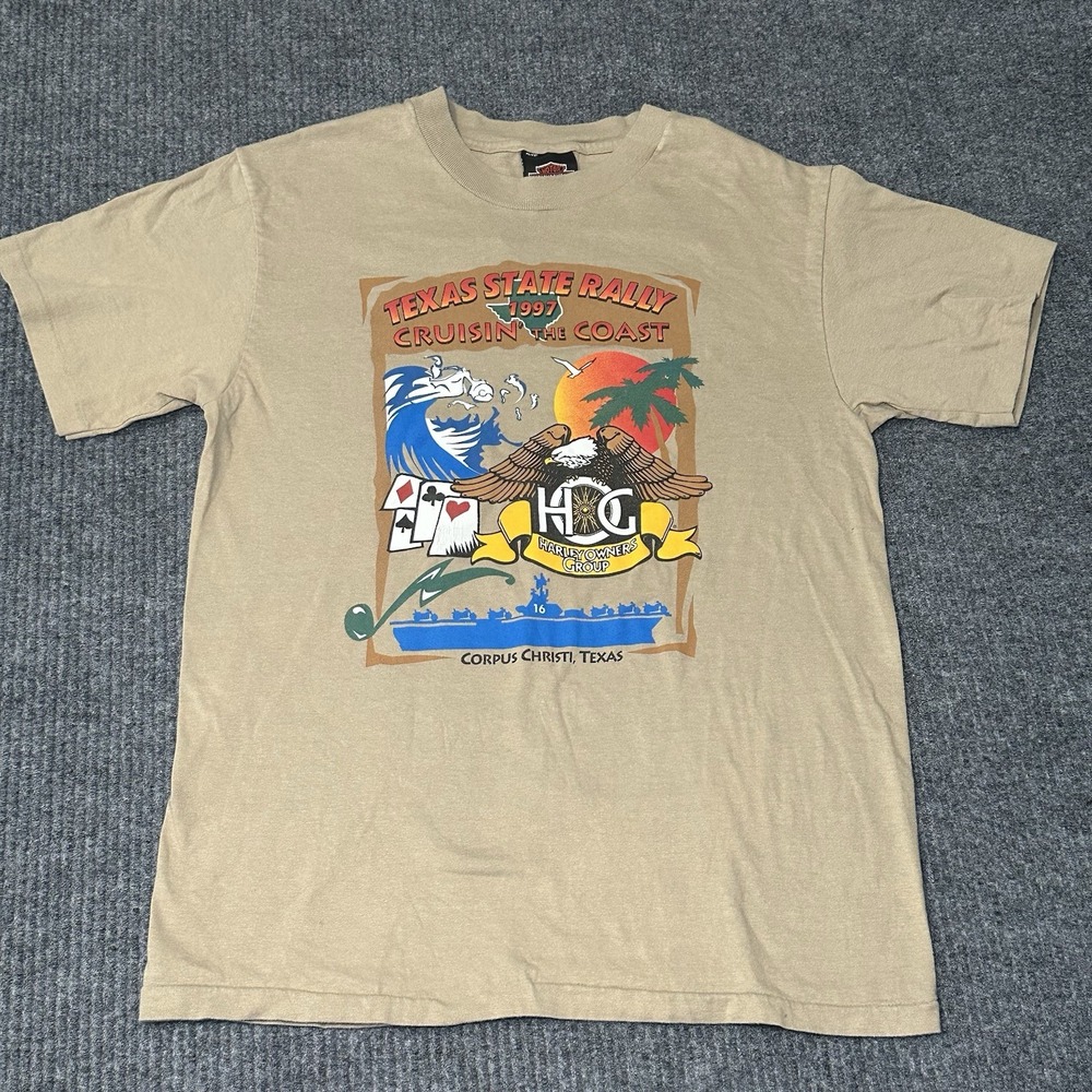 Vtg 1997 Texas State Rally Corpus Christy‎ T-Shirt Single Stitch Harley Davidson